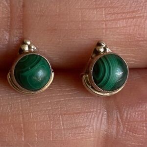 Sterling Silver 925 Malachite Earrings